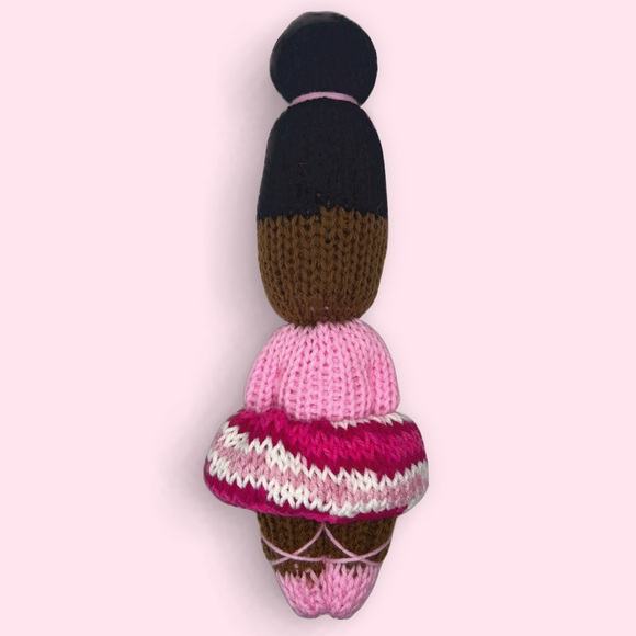 Handmade Knit Ballerina Doll with Interchangeable Tu Tu’s Handcrafted Plushie - Picture 6 of 9